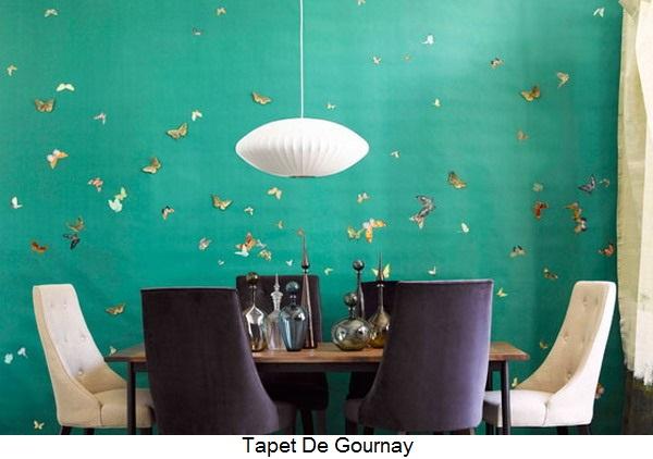 emerald green wallpaper butterflies