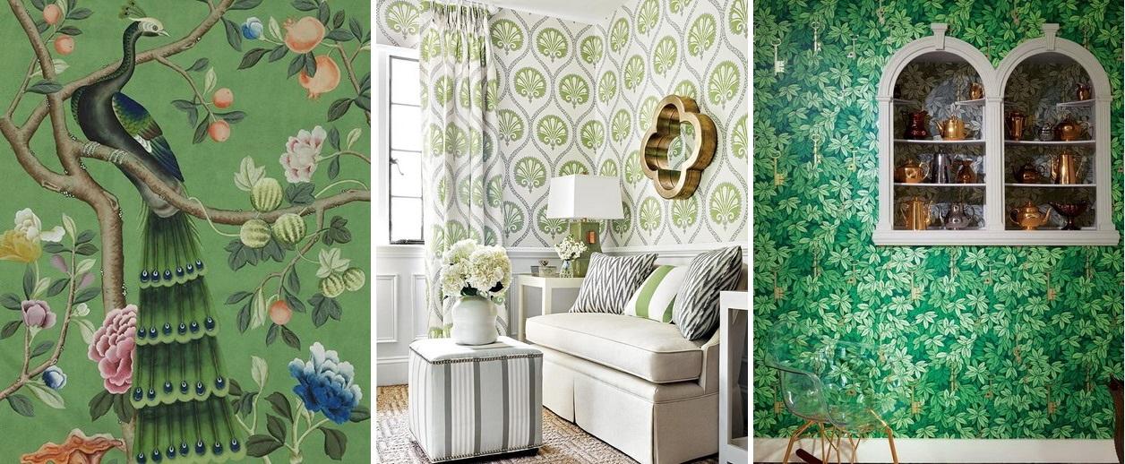 Tapet La Maison in greenery, culoarea anului pantone