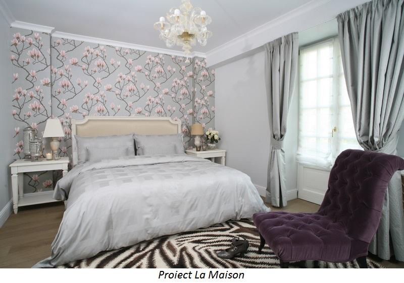 proiect la maison dormitor tapet magnolii